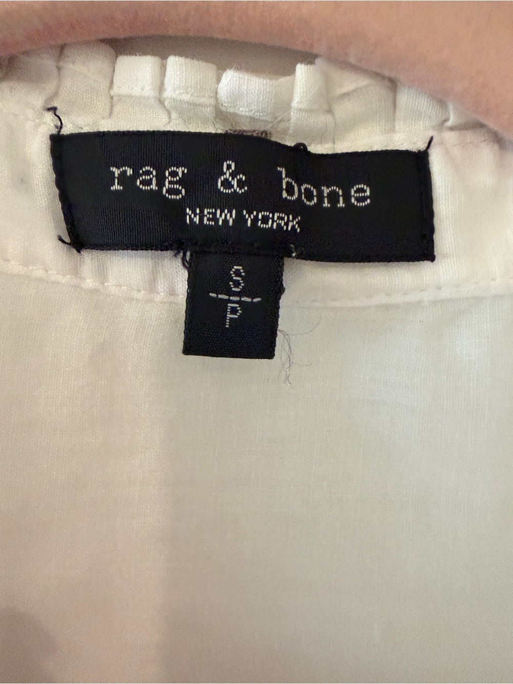 rag & bone White Eyelet Ruffle-Neck Blouse - Picture 4 of 4
